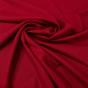 Wool Crepe Fabric - Deep Red