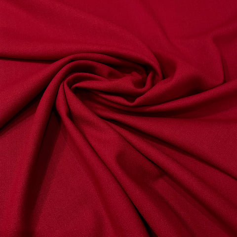 Wool Crepe Fabric - Deep Red