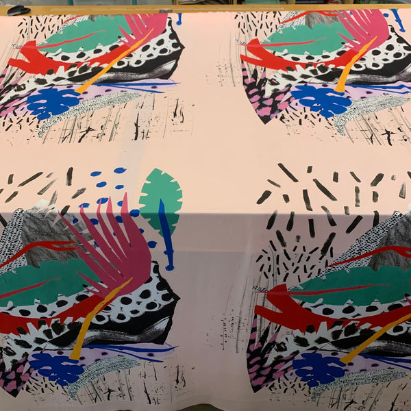 Large Abstract Print Polyester Fabric