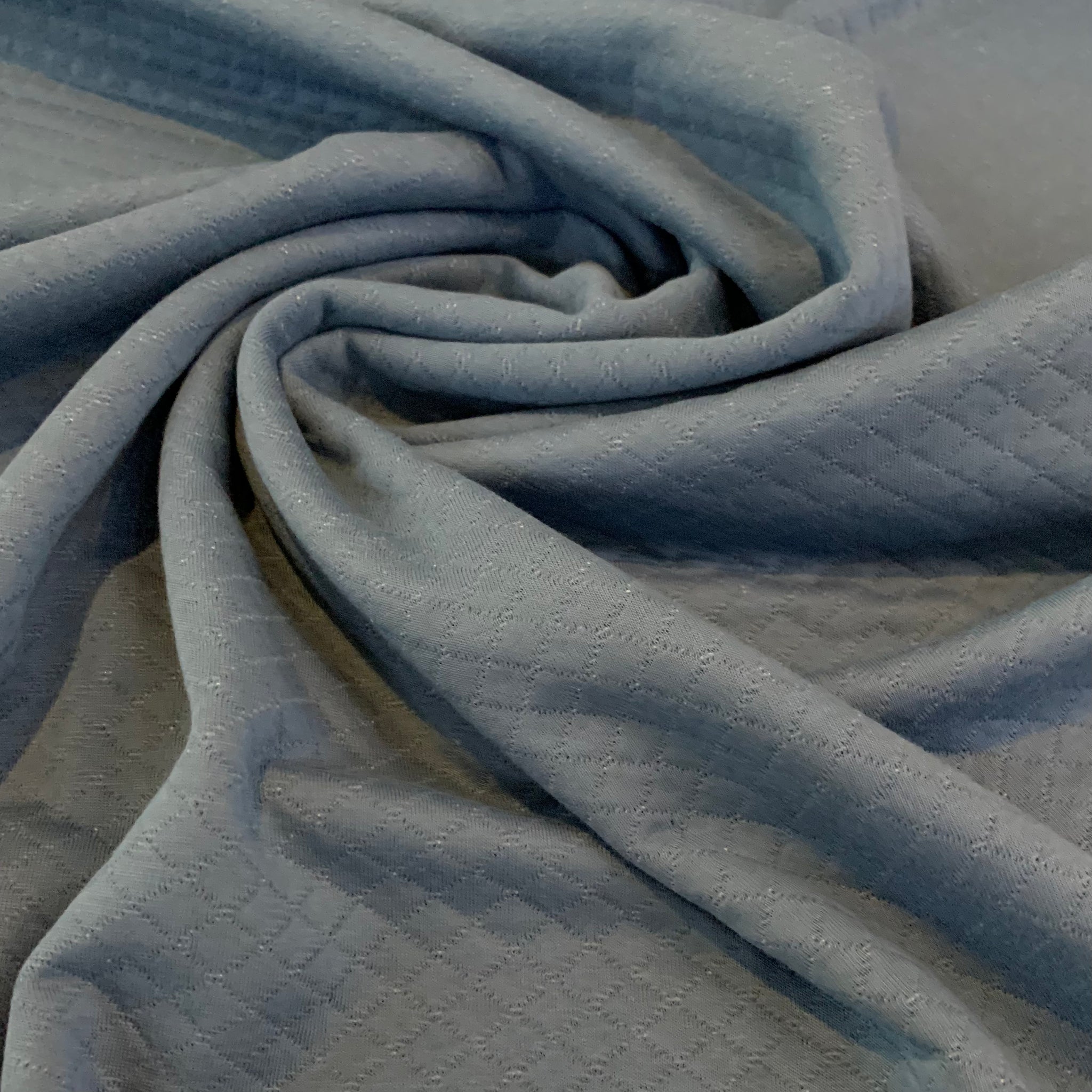 Quilted Cotton Poly Jersey Fabric - Blue