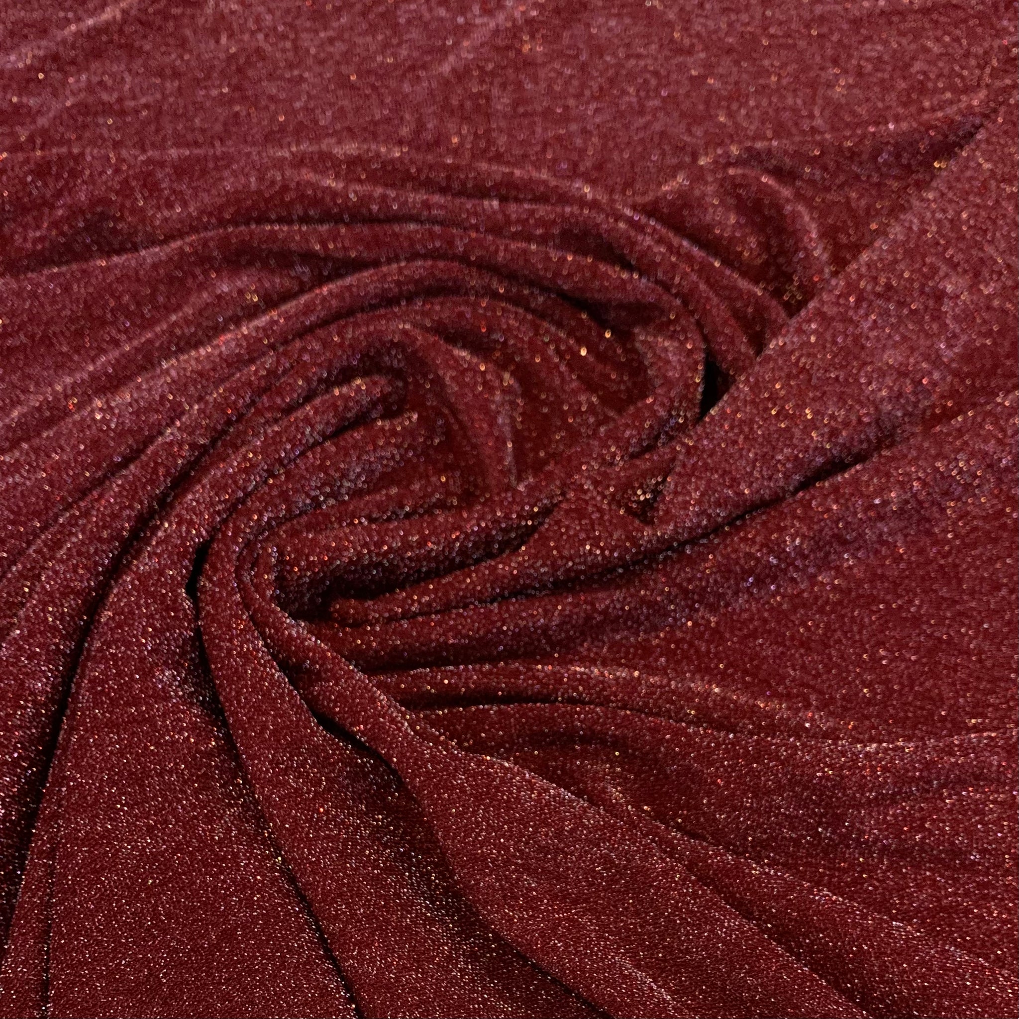 Fancy Sparkel Knit Polyester/Spandex/Lurex Fabric - Red Wine w/ Silver