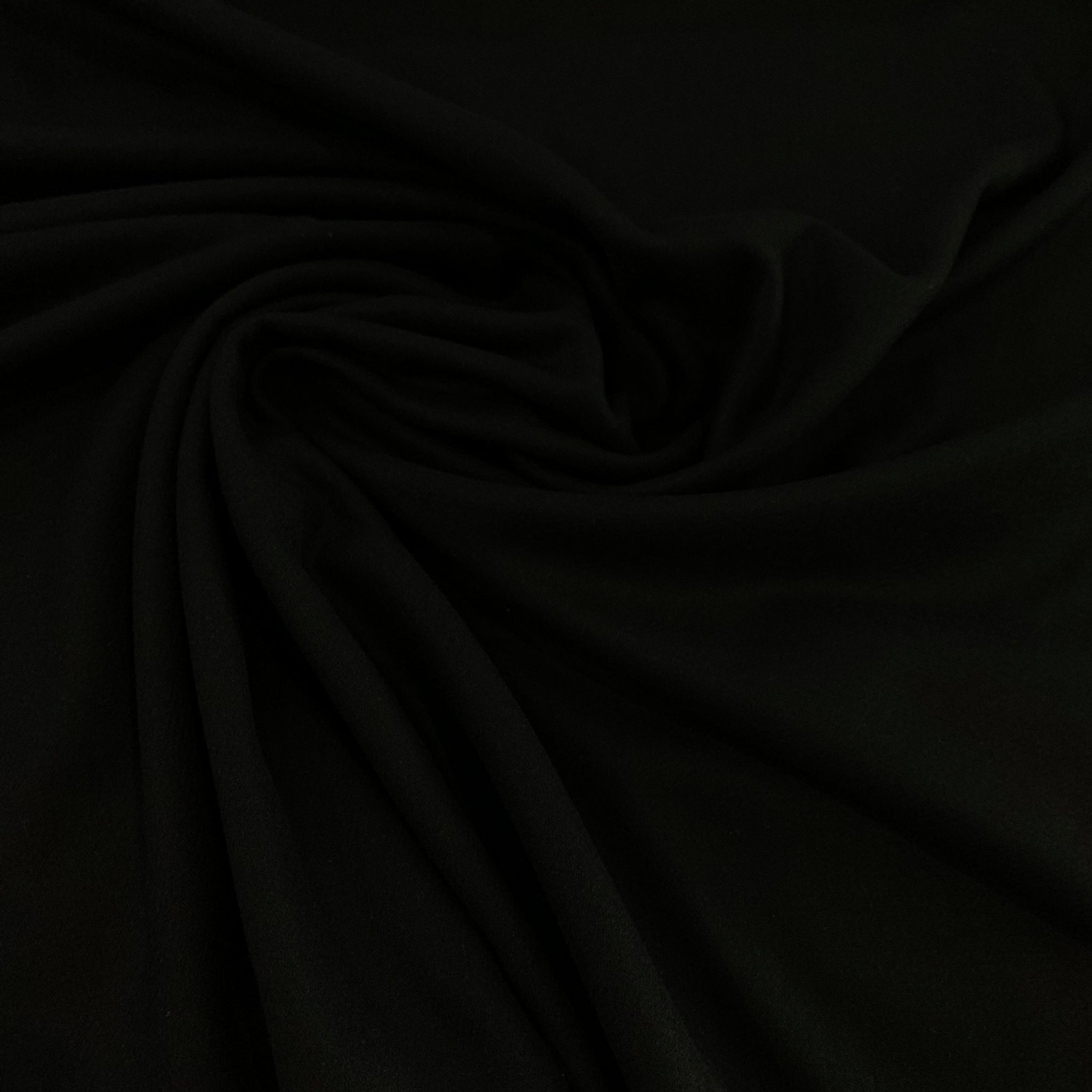 Wool Rayon Polyester Blend Fabric - Black