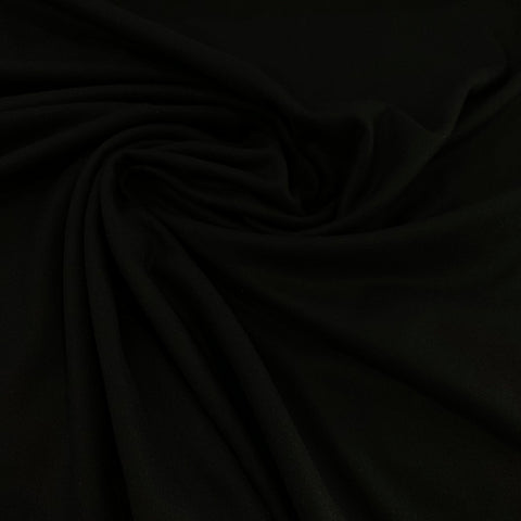 Wool Rayon Polyester Blend Fabric - Black