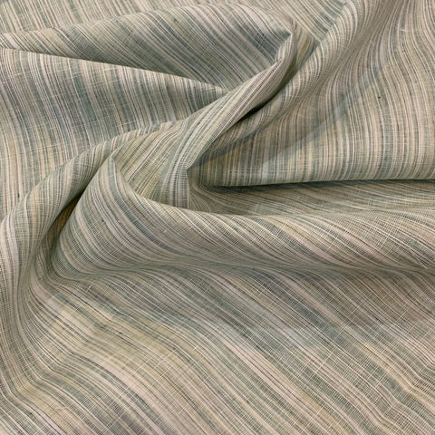 Pastoral Stripes Midweight Linen Fabric - Greens