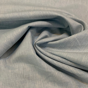 Two Tone Mid-Weight Linen Fabric - Pale Blue and White