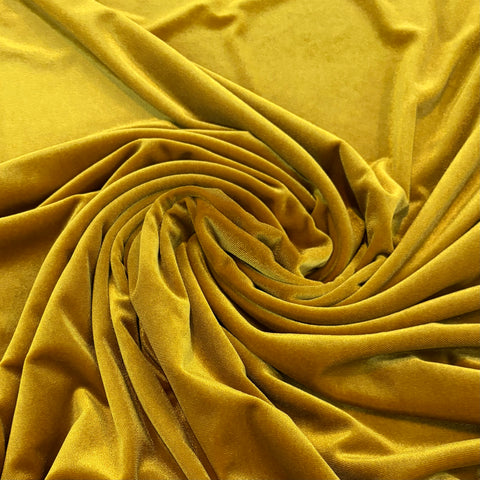 Stretch Velvet Fabric - Gold