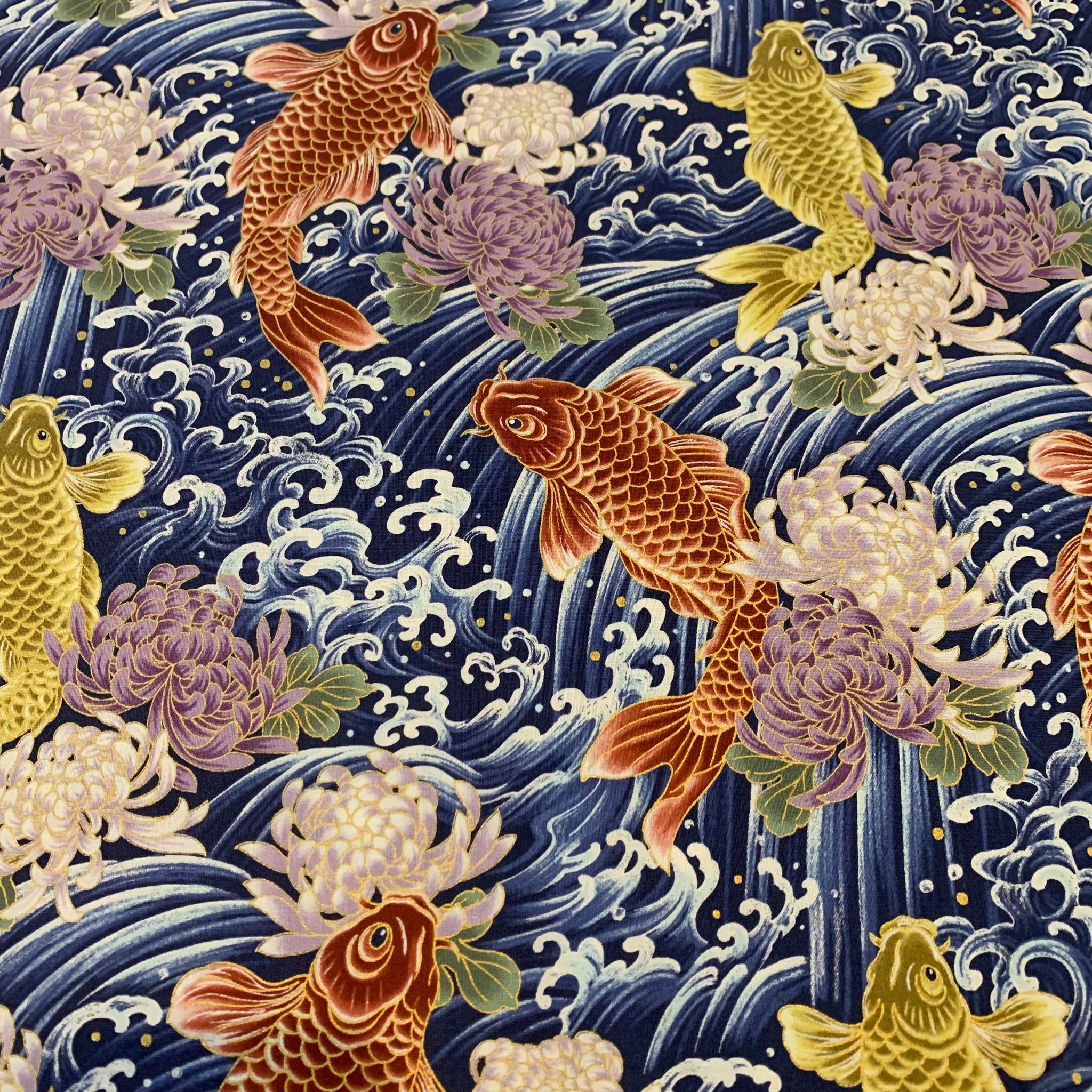 Rising Koi Cotton Sheeting Fabric