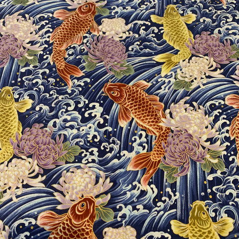 Rising Koi Cotton Sheeting Fabric