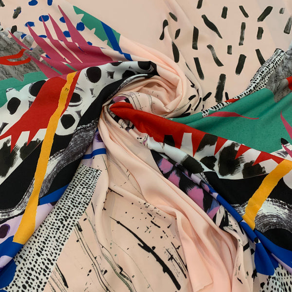 Large Abstract Print Polyester Fabric