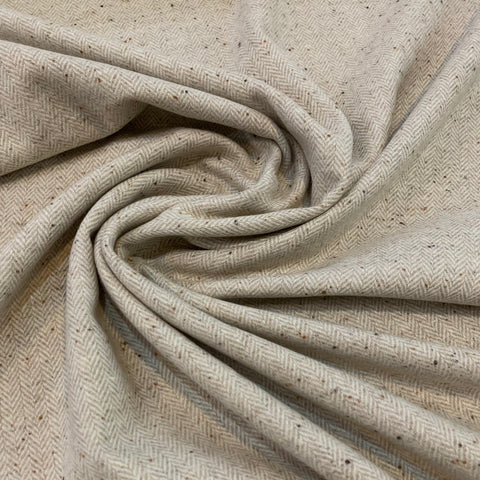 Herringbone Wool Coating Fabric - Neutrals
