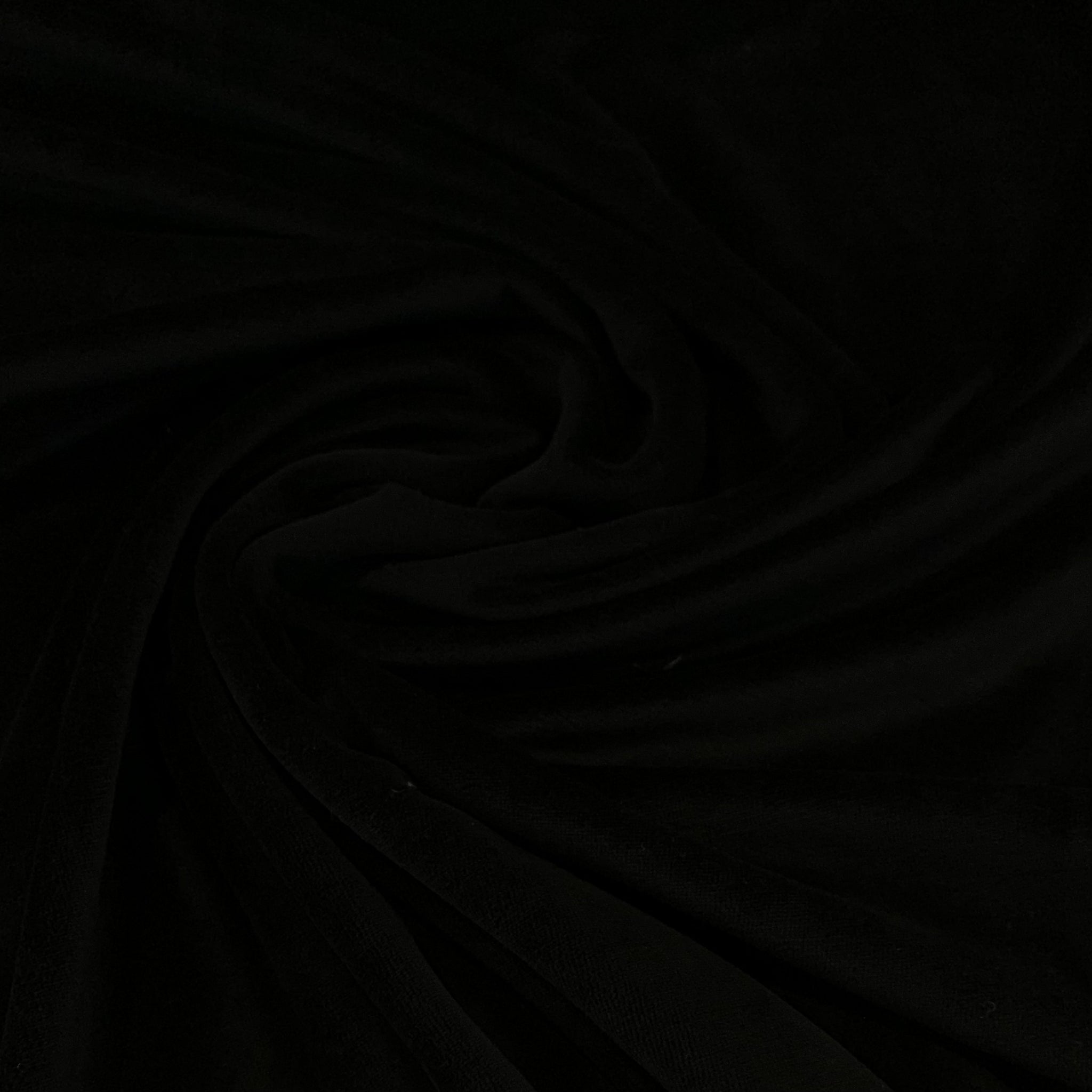 Stretch Velour Fabric - Black