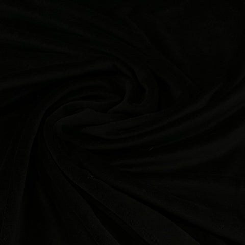Stretch Velour Fabric - Black