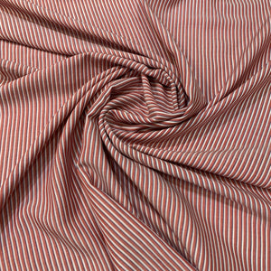 Woven Stripe Cotton Shirting Fabric - Red White Blue