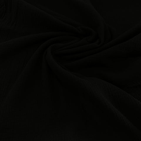 Cotton Double Gauze Fabric - Black