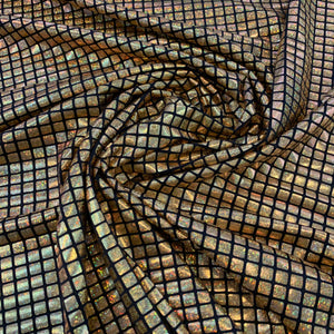 Hologram Gold Disco Poly/Spandex Fabric