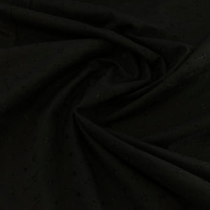 Cotton Polyester Eyelet Fabric - Black