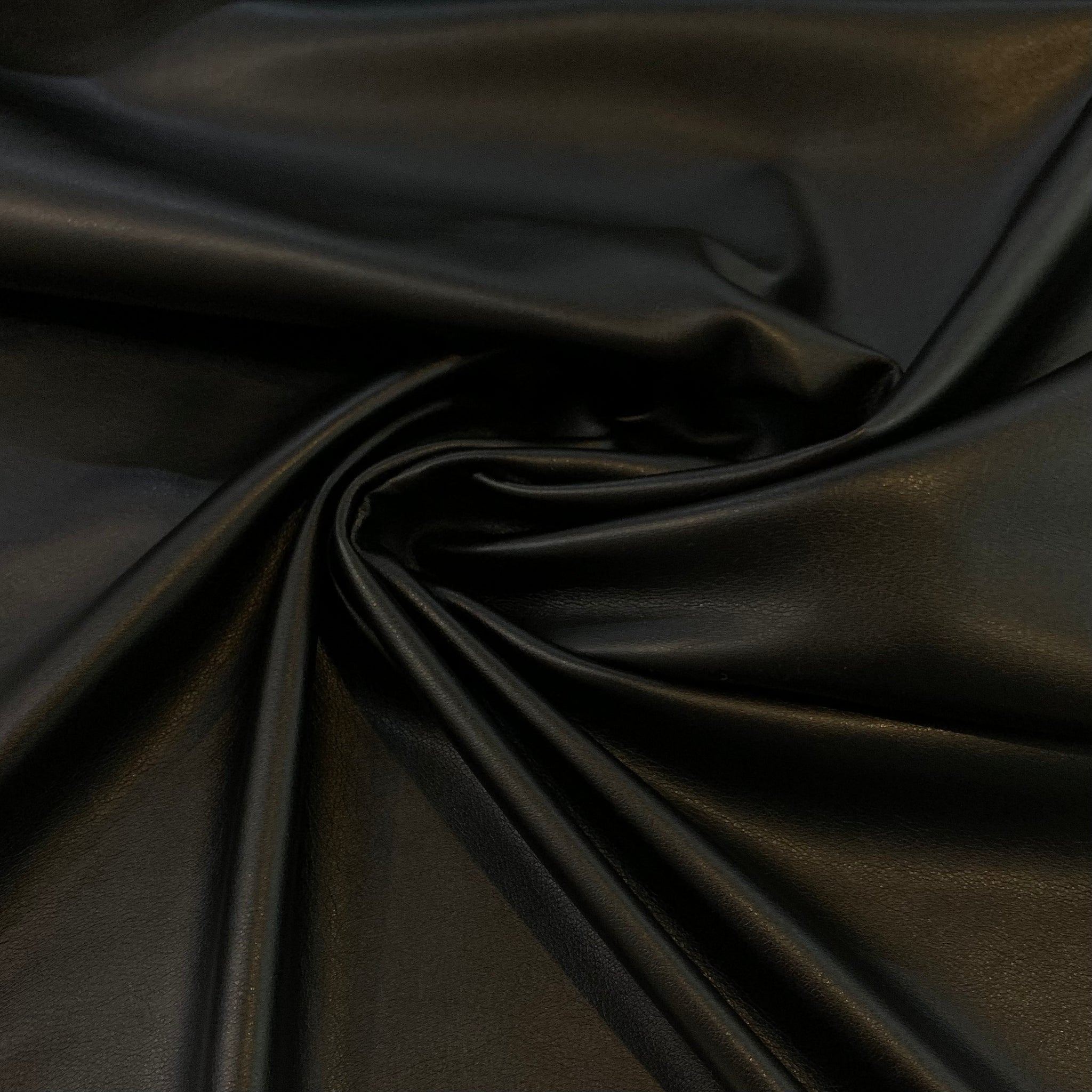 Faux Leather w/ Suede Back Fabric - Black