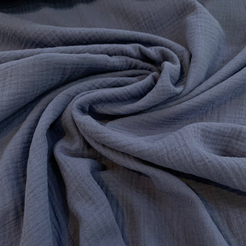 Cotton Double Gauze Fabric - French Blue