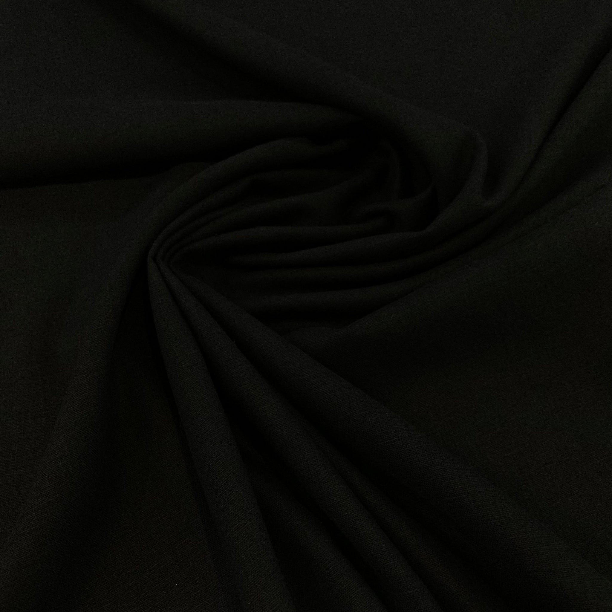 Linen Rayon Blend Fabric - Black