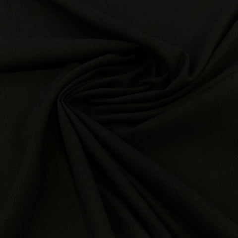 Linen Rayon Blend Fabric - Black
