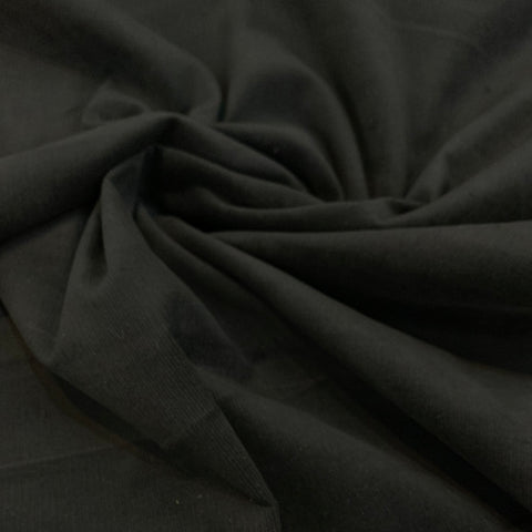 Fine Wale Corduroy Cotton/Spandex Fabric - Black