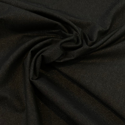 Stretch Denim Cotton/Spandex w/ Silver Lurex Fabric -Midnight