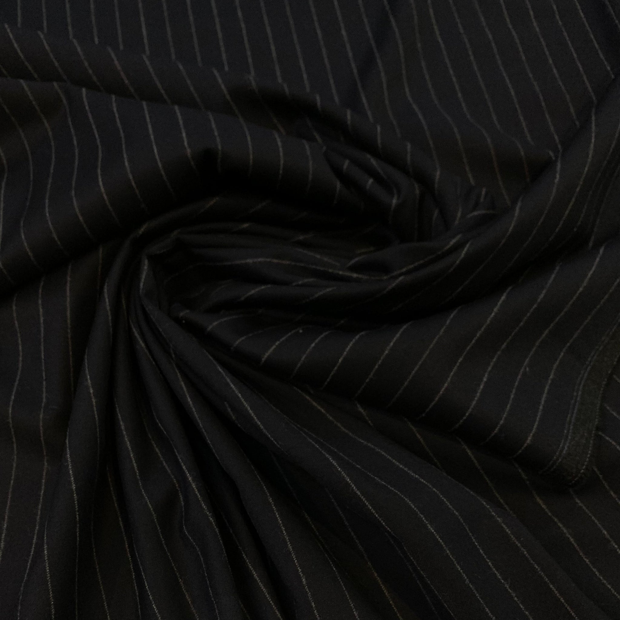 Pinstripe Wool Blend Suiting Fabric