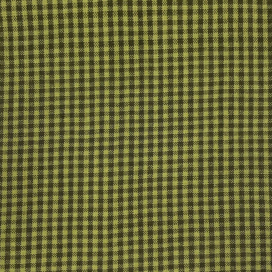 Homespun Mini Gingham Cotton Fabric - Mossy Rock