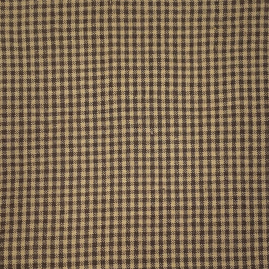 Homespun Mini Gingham Cotton Fabric - Espresso Beans