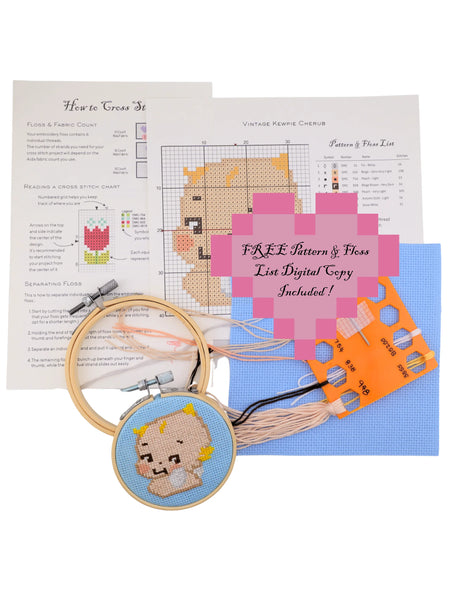 Vintage Kewpie Cherub Cross Stitch Kit