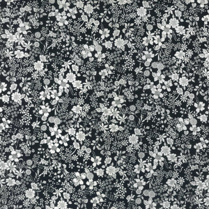 Flownny Cotton Lawn Fabric - Black NFA 1010 15 F