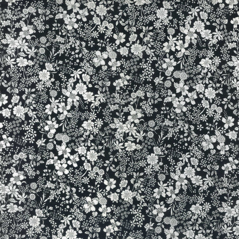 Flownny Cotton Lawn Fabric - Black NFA 1010 15 F