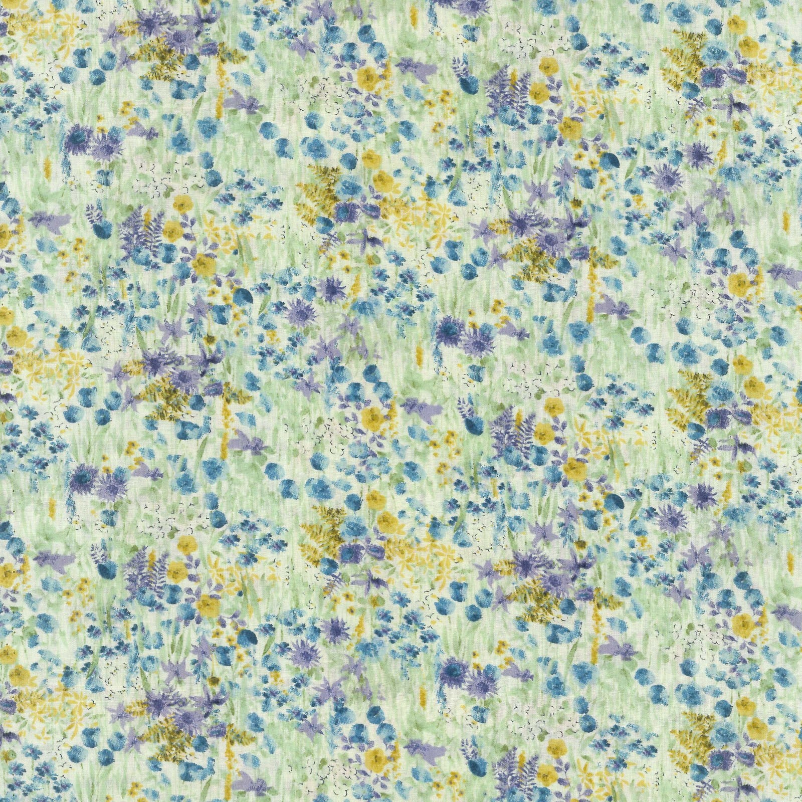 Flownny III Blue Floral Cotton Lawn Fabric NFA-1020 23 B