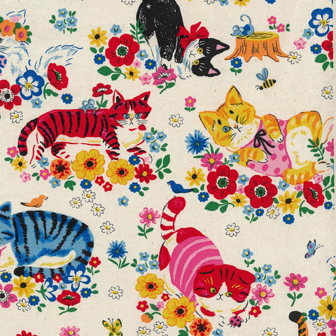 Powerful Animal Cats Cotton Oxford Fabric  - Vibrant YGA 81050 1 A