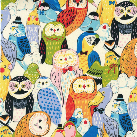 Powerful Animal Owls Cotton Oxford Fabric  - YGA 81050 2 A