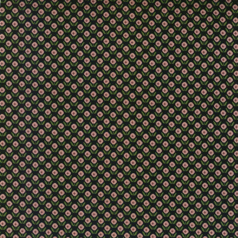Sashiko Moyou Tulip Cotton Linen Canvas Fabric - YKA-11020 2 E40
