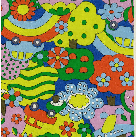 Retro School Cotton Oxford Fabric - Rainbow YKA-29040 1 D32