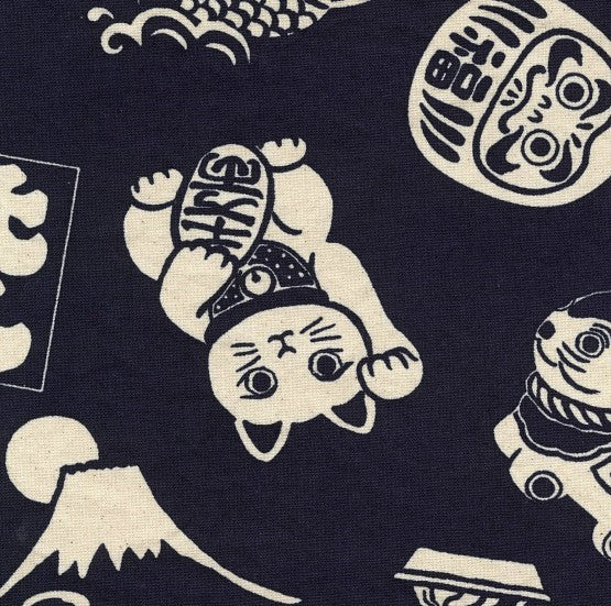 Lucky Charm 10oz Cotton Canvas Fabric - Navy