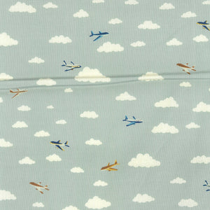 Natural Boy Airplane Cotton Sheeting Fabric - YKA 99110 1 C