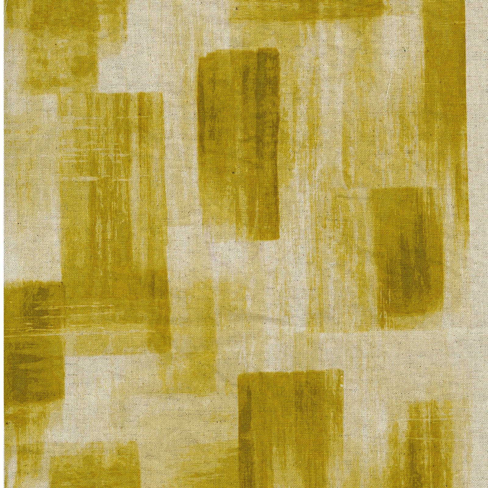 Geometry Waterpaint Cotton Linen Canvas Fabric - Mustard YPA-56020-1-B