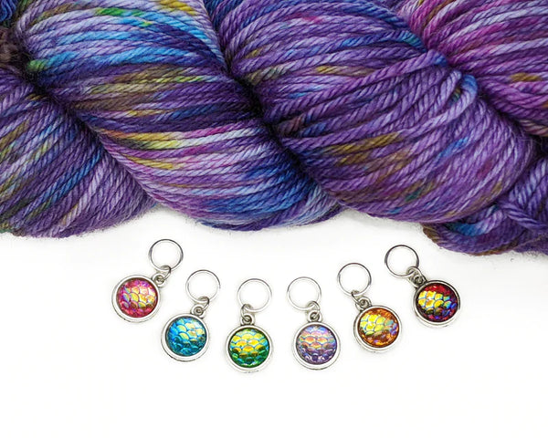 Dragon Scales and Mermaid Tails Stitch Markers -6pc