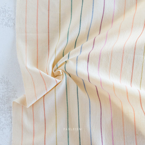 Lucky Loom Skinny Stripe Cotton Fabric -Rainbow