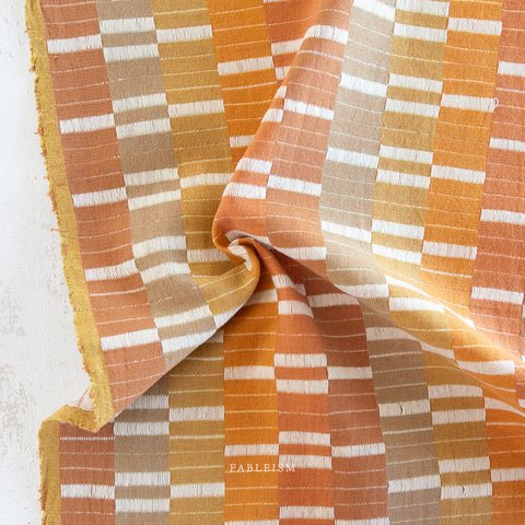Lucky Loom Southwest Stripe Cotton Fabric -Saddle