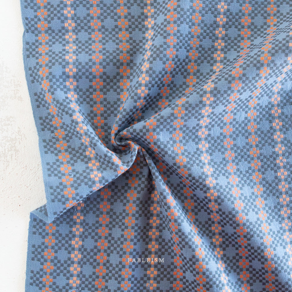 Lucky Loom Mosaic Cotton Fabric - Blue