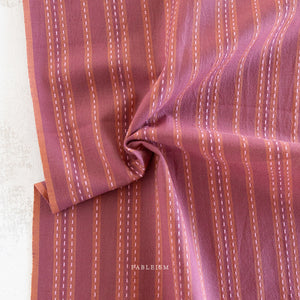 Lucky Loom Stitch Stripe Cotton Fabric -Blackberry
