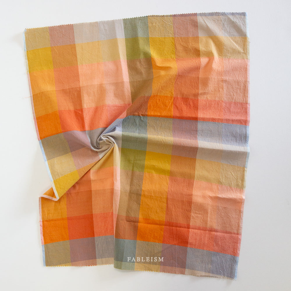 Lumiere Wide Happy Checkers Cotton Fabric - Retro