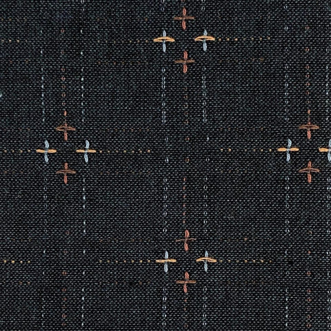 Nikko Indigo Woven Cotton Fabric - Granite