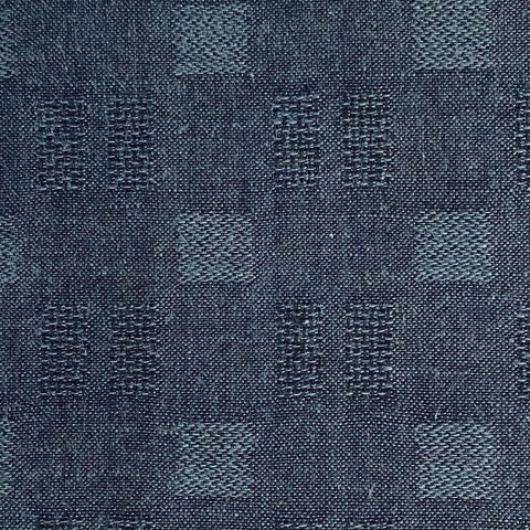 Nikko Indigo Waffle Woven Cotton Fabric - Very Dark Antique Blue