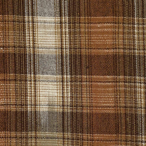 Nikko Geo Plaid Cotton Fabric - Rust and Browns