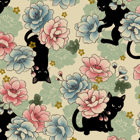 Neko Mini Metallic Cotton Sheeting Fabric - Cream